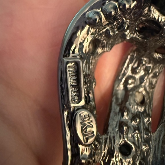 KJL Kenneth Jay Lane Black & Clear Crystal Flower Brooch – Statement Pin - Picture 5 of 6